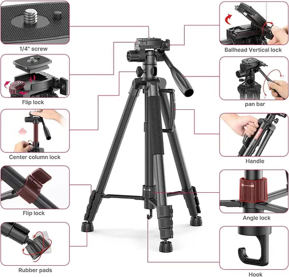 Ulanzi VT-01 Camera Tripod Multifunctional Portable Tripod Stand for DSLR / Mirrorless Cameras