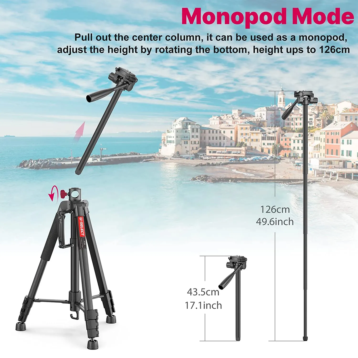 Ulanzi VT-01 Camera Tripod Multifunctional Portable Tripod Stand for DSLR / Mirrorless Cameras