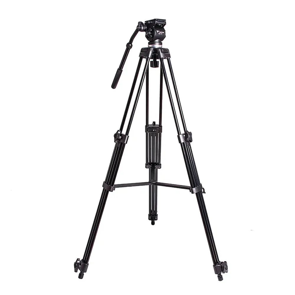 WEIFENG WT-717 Professional Video Tripod with 55mm Bowl Fluid Head 360° Pan / -65° to 90° Tilt, Quick Release Plate, 1/4" & 3/8" Attancement Threads, 180cm Max. Height, 6kg Max. Load Capacity for DSLR, SLR, Mirrorless, Cinema Camera