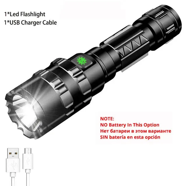 ZK40 50000000LM High Power XHP220 Powerful LED Flashlight Tactical Military Torch  USB Camping Lanterna Waterproof Self Defence