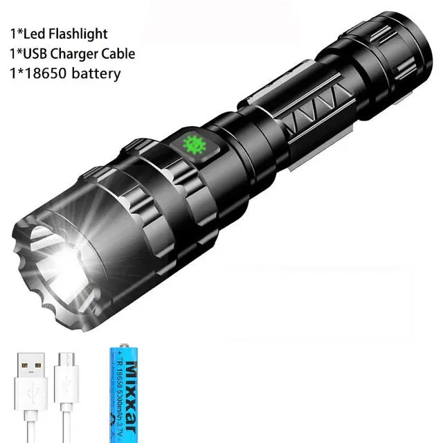 ZK40 50000000LM High Power XHP220 Powerful LED Flashlight Tactical Military Torch  USB Camping Lanterna Waterproof Self Defence