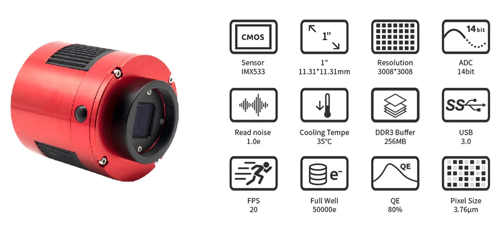 ZWO ASI 533MC Pro color deep-sky camera